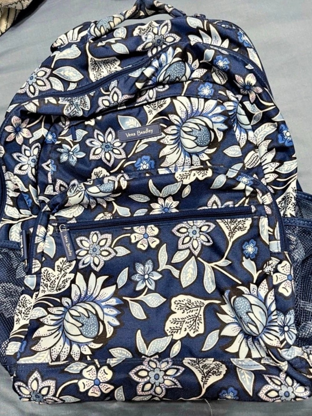 Vera Bradley Floral Backpack Blue & White
